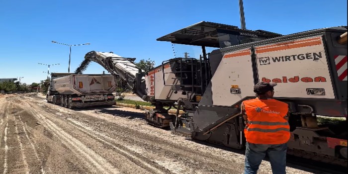Baraj yolunda sıcak asfalt öncesi hazırlıklara başlandı